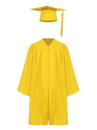 Xnihocha Kinder Akademischer Abschluss Talar mit Doktorhut und Quaste Unisex Graduation Cap Akademischer Talar Bachelor Robe Bachelor Hut Gelb 146-158 Xnihocha Kinder Akademischer Abschluss Talar mit Doktorhut und Quaste Unisex Graduation Cap Akademischer Talar Bachelor Robe Bachelor Hut Gelb 146-158 von Xnihocha