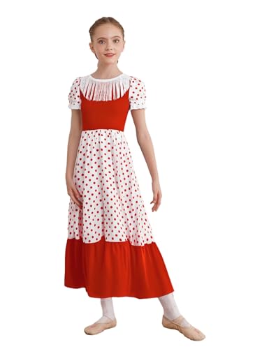 Xnihocha Kinder Mädchen Kleid Schaukel Maxi Kostüm Flamenco Sevillanisch Cosplay Karneval Halloween Spanisches Volkskleid Kostüm Performance 110-170 Weiß 146-152 Xnihocha Kinder Mädchen Kleid Schaukel Maxi Kostüm Flamenco Sevillanisch Cosplay Karneval Halloween Spanisches Volkskleid Kostüm Performance 110-170 Weiß 146-152 von Xnihocha