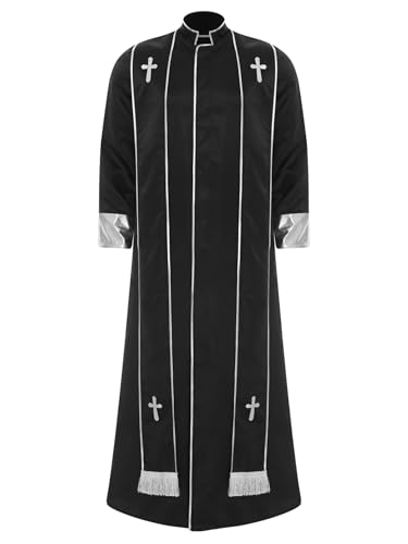 Xnihocha Liturgische Robe Gewand für Herren Priesterkostüm Langarm Priester Robe für Halloween Karneval Fasching Cosplay Schwarz XXL Xnihocha Liturgische Robe Gewand für Herren Priesterkostüm Langarm Priester Robe für Halloween Karneval Fasching Cosplay Schwarz XXL von Xnihocha