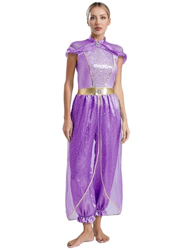 Xnihocha Mädchen Arabische Kleidung Pailletten Overlay Indien Tanz Jumpsuit Einteiler Prinzessin Kostüm Halloween Karneval Violett S Xnihocha Mädchen Arabische Kleidung Pailletten Overlay Indien Tanz Jumpsuit Einteiler Prinzessin Kostüm Halloween Karneval Violett S von Xnihocha