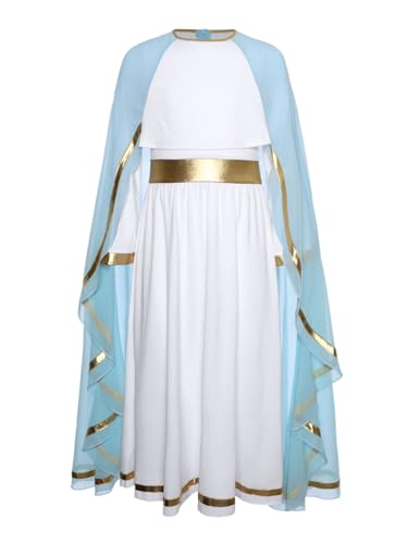 Xnihocha Mädchen Römische Griechische Göttin Karneval Kostüm Kleid Kinder Langarm Mittelalterlich Vintage Maxikleid Blau 158-164 Xnihocha Mädchen Römische Griechische Göttin Karneval Kostüm Kleid Kinder Langarm Mittelalterlich Vintage Maxikleid Blau 158-164 von Xnihocha