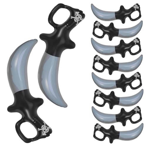 XoeLLe 10 Stück Inflatable Schwert, Kinder Aufblasbares Piraten Schwert, Piratenschwert Spielzeug, Spiel Schwert Aufblasbar Set, 38 cm Kunststoffschwerter für Geburtstagsparty Kostümpartys (C) von XoeLLe