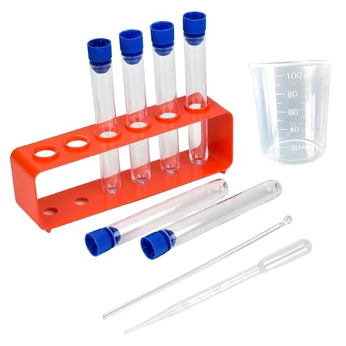 10pcs/festgelegte Kunststoff -Reagenzgläser, Bildungs- und Lernen klare Plastik -Testrohre mit Kappen, Halter, Tropfen, Messbecher, Rührstab für wissenschaftliche Experimente und Schulunterricht 10pcs/festgelegte Kunststoff -Reagenzgläser, Bildungs- und Lernen klare Plastik -Testrohre mit Kappen, Halter, Tropfen, Messbecher, Rührstab für wissenschaftliche Experimente und Schulunterricht von Xoeryoy