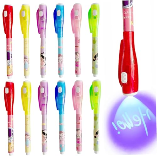 12 pcs unsichtbarer Tintenstift mit UV-Licht, 5 Zoll Spaß unsichtbarer Stiftplastik-Cartoon Verschwinden Tintenmarkierungen für Kinder 8-12, Klassenpreise Spionage Geschenke Party Gefälligkeiten 12 pcs unsichtbarer Tintenstift mit UV-Licht, 5 Zoll Spaß unsichtbarer Stiftplastik-Cartoon Verschwinden Tintenmarkierungen für Kinder 8-12, Klassenpreise Spionage Geschenke Party Gefälligkeiten von Xoeryoy