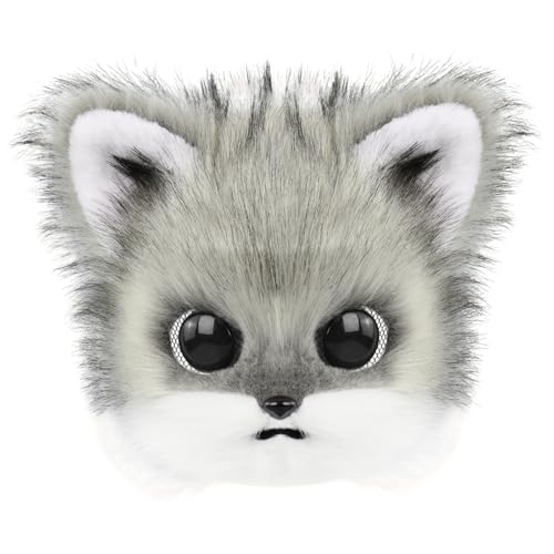 Pursuit Kopf, tragbare Cartoonish Halloween Pelry Maske mit Ohren und realistischem Haar, 12x12 Tierkopf Maske Katze Cosplay von Xoeryoy