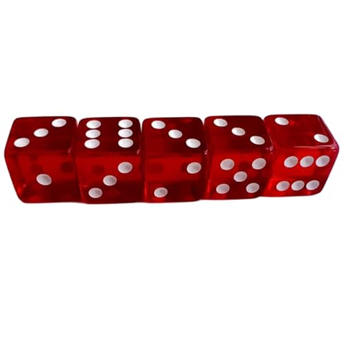 Red Dice 5pcs 19mm 6-seitig Square Acrylwürfel tragbarer Ersatzprop für Brettspiel, Glücksspiel, Bar, Nachtclub Red Dice 5pcs 19mm 6-seitig Square Acrylwürfel tragbarer Ersatzprop für Brettspiel, Glücksspiel, Bar, Nachtclub von Xoeryoy
