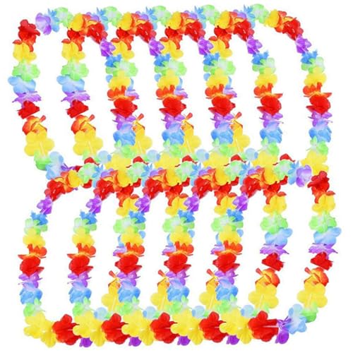 Xoeryoy 10pcs Blume Leis, farbenfrohe hawaiianische Leis Halskette, künstliche Blumen Hawaiianische Dekorationen für Themenparty Gefälligkeiten Xoeryoy 10pcs Blume Leis, farbenfrohe hawaiianische Leis Halskette, künstliche Blumen Hawaiianische Dekorationen für Themenparty Gefälligkeiten von Xoeryoy