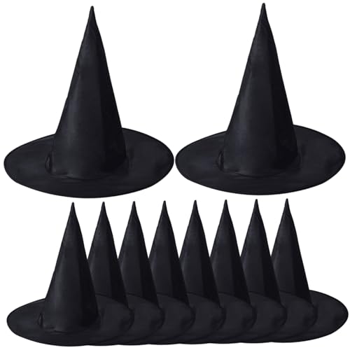 Xoeryoy 10pcs Hexenhut, weicher Komfort -Zaubererhut, Oxford Stoff Halloween Requisiten für Urlaubskleid Carnivals Cosplay Party von Xoeryoy