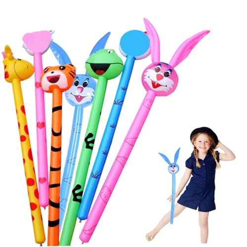 10pcs aufblasbare Tierballons PVC Kinder aufblasbare Tiere Stick lange aufblasbarer Stock lustiger aufblasbarer Geburtstagsfeier Dekor Geschenke (zufällige Farbe und Stil).. von Xoeryoy