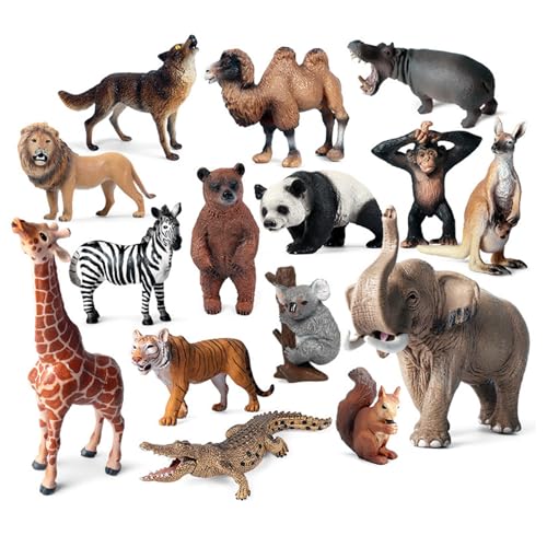 Xoeryoy 15pcs Mini -Tiere Figuren, realistische Kunststoff -Wildtierfiguren für Wissenschaftsprojekt und Kuchen -Topper, frühes Bildungsmodell für Kleinkinder Kinder von Xoeryoy