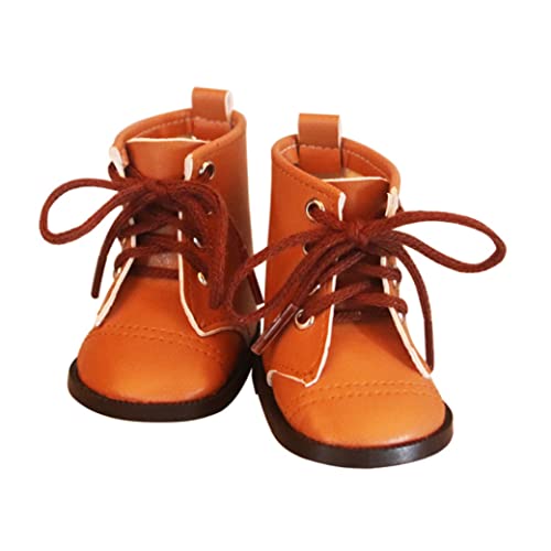 18 Zoll Girl Puppenstiefel kreativer Puppenschuh modische Lederpuppenschuhe Puppen -Outfit -Accessoires Brown 1 Paar von Xoeryoy
