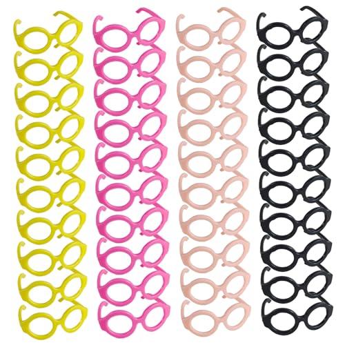 Xoeryoy 40 Paar Puppenbrillen 4 Farben Klassische stilvolle Plastikharz DIY Dekorative Mini -Brillen für Puppenhandwerk Cosplay Foto Requisiten Xoeryoy 40 Paar Puppenbrillen 4 Farben Klassische stilvolle Plastikharz DIY Dekorative Mini -Brillen für Puppenhandwerk Cosplay Foto Requisiten von Xoeryoy
