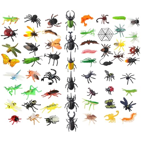 Xoeryoy 59pcs Insektenspielzeug realistische Plastikwanzenspielzeug für Wissenschaftsprojekt & Kuchen -Topper, praktisches frühes Bildungstiermodell für Kleinkinder Kinder 3 4 5 von Xoeryoy