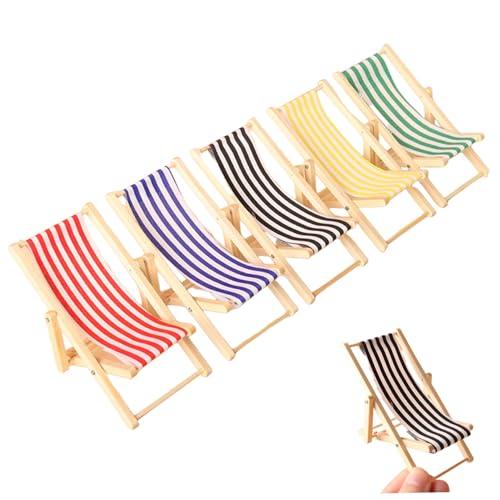 Xoeryoy 5pcs Dollhouse Stuhl, 1:12 Miniaturstuhl im Maßstab, 5 Farben Dollhouse Möbel für DIY, Landschaft, Strand von Xoeryoy