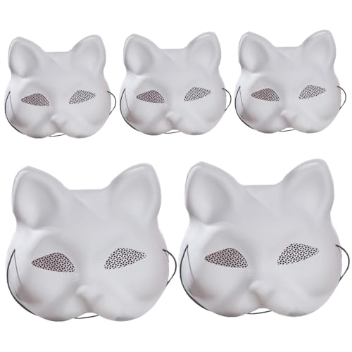Xoeryoy 5pcs Katzenmaske mit Augennetz zum Malen, 7x7x3 -Zoll -Therian -Maske mit elastischen Gurt Pelzige DIY -Kostüm -Requisiten für Cosplay -Party Halloween Xoeryoy 5pcs Katzenmaske mit Augennetz zum Malen, 7x7x3 -Zoll -Therian -Maske mit elastischen Gurt Pelzige DIY -Kostüm -Requisiten für Cosplay -Party Halloween von Xoeryoy