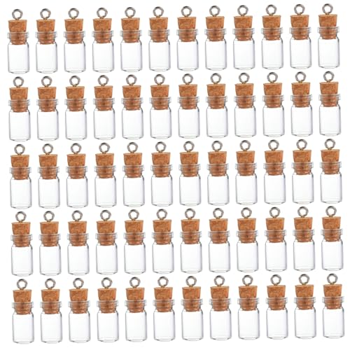 Xoeryoy 60pcs kleine Glasflaschen mit Kork, leere Mini -Glasflaschen, dekorative Wunschwünsche Dreidelzauber Gläser für Minihouse Flaschendekoration DIY -Kunsthandwerk von Xoeryoy