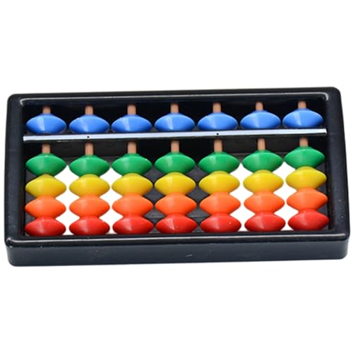 Xoeryoy Abakus für Kinder farbenfrohe Perlen 7 Stäbe 4.5x2.4 ABS Abacus glatt und geruchsfrei tragbares Berechnen von Bildungsmathematikspielzeug für Kindergarten von Xoeryoy