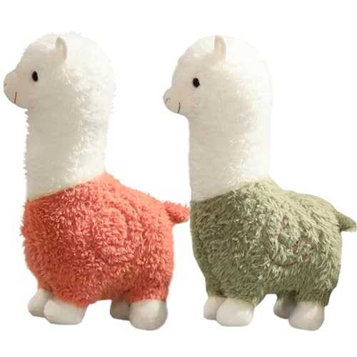 Xoeryoy Alpaka gefülltes Tier 2pcs 10 Zoll entzückend Lama gefülltes Tier mit Langer Künste Baumwolle kuschelisch Alpaka Plüsch für Wohnkultur, Kinderspielzeug, Spielzeug von Xoeryoy