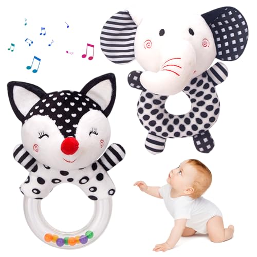 Xoeryoy Baby Rassle 2pcs niedliche Cartoon Elefant & Fuchs Kind Rassel Plüsch gefülltes Babyspielzeug für Entwicklung und interaktives Spiel Xoeryoy Baby Rassle 2pcs niedliche Cartoon Elefant & Fuchs Kind Rassel Plüsch gefülltes Babyspielzeug für Entwicklung und interaktives Spiel von Xoeryoy