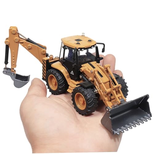 Xoeryoy Baggerspielzeug, 1/50 Metall Die-Cast-Baggerlader Bulldozer Spielzeug mit 360 ° rotierenden Armen, Baufahrzeugmodell Dekoration Geschenk für Jungen von Xoeryoy