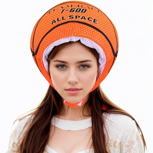 Xoeryoy Basketballhut 13x12 Zoll niedliche Cartoon Soft Plüsch Basketball Kostüm Accessoire Sport Kopfbedeckung für Fotoshootings, Cosplay und Partys von Xoeryoy