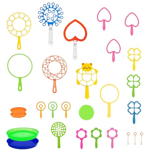 Xoeryoy Bubble Stabs Set Summer Big Bubble Stäbchen mit Tablett lustig Machen Spielzeug für Kinder Geschenke Geburtstagsfeier Gunst 28 PCs von Xoeryoy