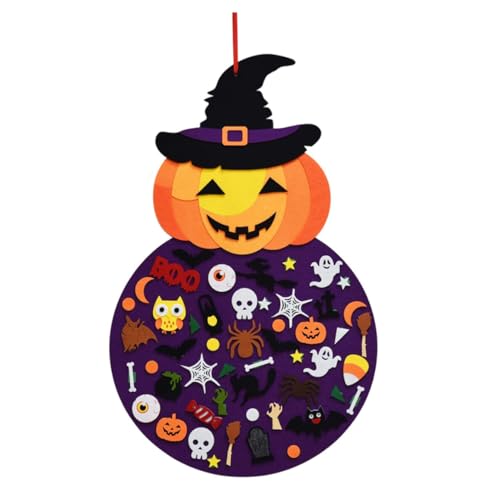 Xoeryoy DIY Halloween Filzkürbis Hexenhängedekor für Kinder Filzhandwerk und Kits Kleber Ornamente Halloween Party bevorzugt Dekorationen drinnen im Freien (2, 8 Fuß).. von Xoeryoy