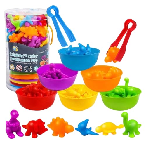 Xoeryoy Farbsortierspielzeug für Kleinkinder, Montessori zählen Dinosaurier -Kleinkindspielzeug mit passenden Sortierbechern für 3 4 5 Jahre alt. Xoeryoy Farbsortierspielzeug für Kleinkinder, Montessori zählen Dinosaurier -Kleinkindspielzeug mit passenden Sortierbechern für 3 4 5 Jahre alt. von Xoeryoy