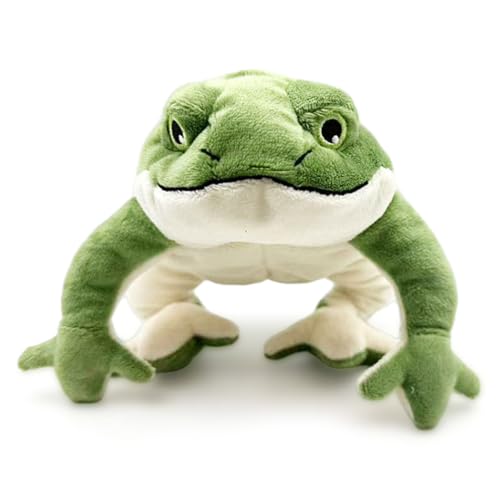 Xoeryoy Frosch ausgestopftes Tier, 6x11 niedlich realistischer Froschplüsch mit schallem, weichem bequemen Plüschspielzeug für Kinde von Xoeryoy