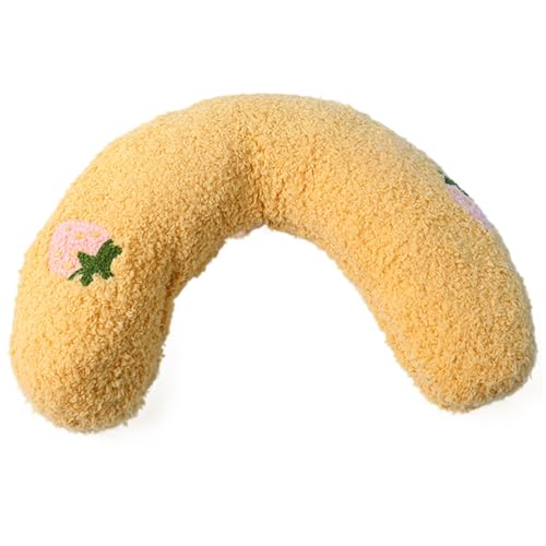 Xoeryoy Haustierkissen, weiche Flauschige halbe Donut U-förmige Katzenkissen, waschbares kleines Hundkissenpad mit süßem Stickmuster zum Schlafen, Gelb, Gelb Xoeryoy Haustierkissen, weiche Flauschige halbe Donut U-förmige Katzenkissen, waschbares kleines Hundkissenpad mit süßem Stickmuster zum Schlafen, Gelb, Gelb von Xoeryoy