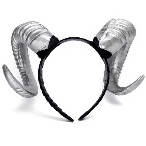 Xoeryoy Hörner Stirnband Silber Gothic Ziegenhörner Stirnband Dämon Halloween Kostüme für Halloween Cosplay Party Karneval Xoeryoy Hörner Stirnband Silber Gothic Ziegenhörner Stirnband Dämon Halloween Kostüme für Halloween Cosplay Party Karneval von Xoeryoy