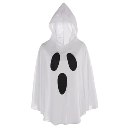 Xoeryoy Kleinkind Ghost Kostüm Weiß Ghost Hooded Halloween Kostüme Poncho Cosplay Outfits von Xoeryoy