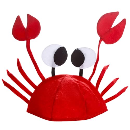 Xoeryoy Krabbenhut, einzigartige lustige Hüte mit Klauen Männer Frauen Neuheit 3D Krabben -Meeresfrüchtekappe für Halloween Decorati von Xoeryoy