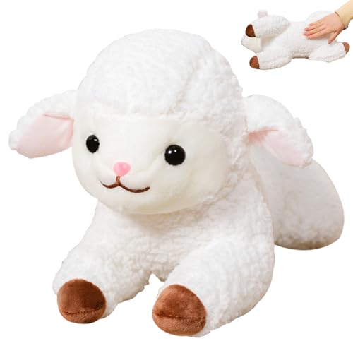 Xoeryoy Lamm gefülltes Tier süße Cartoon weich 20 Zoll Lamm Plüschspielzeug gemütlich schöne weiße Schafe Plüsch Kissen Puppen Geschenke für Kinder Erwachsene Xoeryoy Lamm gefülltes Tier süße Cartoon weich 20 Zoll Lamm Plüschspielzeug gemütlich schöne weiße Schafe Plüsch Kissen Puppen Geschenke für Kinder Erwachsene von Xoeryoy