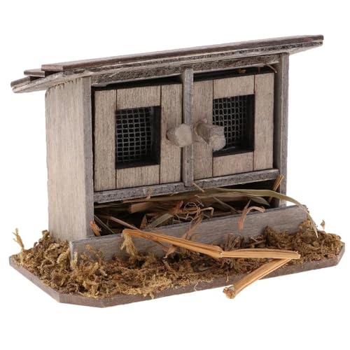 Xoeryoy Miniaturpuppenhauszubehör, simuliertes Hühnchen -Coop 1:12 Puppenhauszubehör, hölzerne Mini -Haus für DIY Garden Farm Yard Decoration Xoeryoy Miniaturpuppenhauszubehör, simuliertes Hühnchen -Coop 1:12 Puppenhauszubehör, hölzerne Mini -Haus für DIY Garden Farm Yard Decoration von Xoeryoy