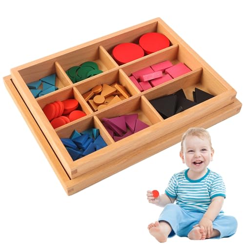 Xoeryoy Montessori -Sprachmaterialien, Holzmontessori -Spielzeug für Geometrie & Grammatik, Glatte und sichere Bildungspflichten für Kinder 3 Jahreend von Xoeryoy