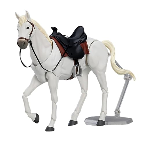 Xoeryoy Pferdefiguren mit Sattel, Halfter und Bleiseil 8x5 potenable Pferdestatue mit beweglichen gemeinsamen realistischen und DIY -freundlichen Spielzeug für Enthusiasten, Weiß von Xoeryoy