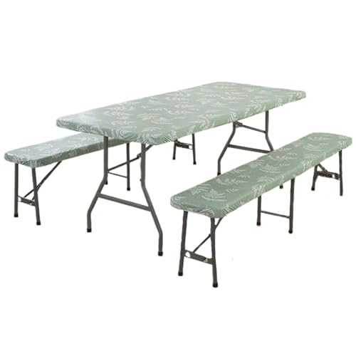 Xoeryoy Picknicktischabdeckung mit Bankabdeckungen 3 Stcs/Set wasserdicht und öldicht von Xoeryoy