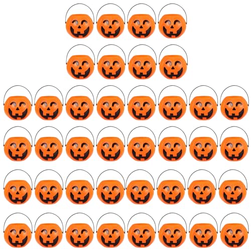 Xoeryoy Plastikkürbiskeimer 40pcs Halloween Candy Eimer mit Griff 2, 8 x 2, Zoll Plastik Xoeryoy Plastikkürbiskeimer 40pcs Halloween Candy Eimer mit Griff 2, 8 x 2, Zoll Plastik von Xoeryoy