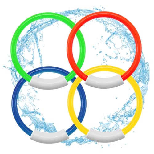 Xoeryoy Pool Tauchspielzeug Unterwasser Diving Ring Swimmingpool sinkend Spielzeug für Tauchspiel Schwimmtraining, 4pcs (runde Form) von Xoeryoy