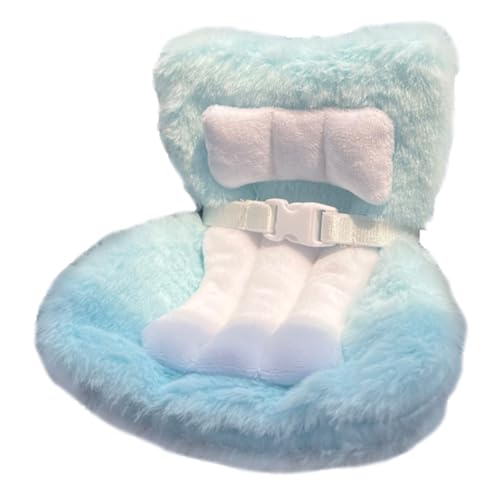 Xoeryoy Puppenautossitz, weiche pelzige Plüsch niedliche Babypuppenautos und Sicherheitsgürtel funktional von Xoeryoy