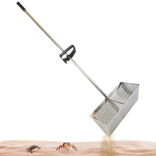 Xoeryoy Sandfloh Rechen, Edelstahl Strandsand Sifter mit 15,8 Zoll Haifischzahnweitkorb, Abnehmbarer Langer Griffsandrake für Strand# Xoeryoy Sandfloh Rechen, Edelstahl Strandsand Sifter mit 15,8 Zoll Haifischzahnweitkorb, Abnehmbarer Langer Griffsandrake für Strand# von Xoeryoy