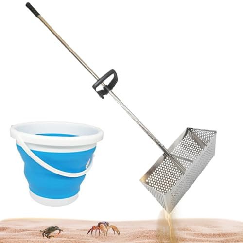 Xoeryoy Sandsifter, Abnehmbarer Edelstahl -Sandfloh mit faltbarem Eimer, tragbarer Strandsifter für den Außenbereich && Xoeryoy Sandsifter, Abnehmbarer Edelstahl -Sandfloh mit faltbarem Eimer, tragbarer Strandsifter für den Außenbereich && von Xoeryoy