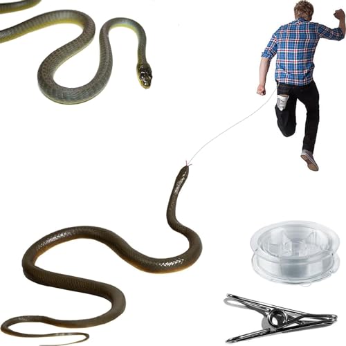 Xoeryoy Schlangestreich mit String Clip Plastik Realistischer Schlange Streich lustiges Schlangenspielzeug Wiederverwendbare Schlange auf einem Streich Streich für Erwachsene Kinderfamilie von Xoeryoy