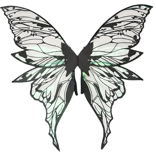 Xoeryoy Schmetterlingsflügel, großer Sparkle -Cosplay -Flügel mit Riemen, Feenkostüm für Mädchen, Themenpartys, Halloween, Engelsfeiern, Schwarz Xoeryoy Schmetterlingsflügel, großer Sparkle -Cosplay -Flügel mit Riemen, Feenkostüm für Mädchen, Themenpartys, Halloween, Engelsfeiern, Schwarz von Xoeryoy