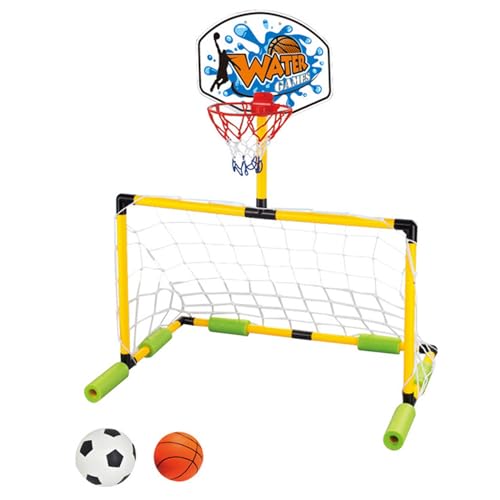 Xoeryoy Schwimmender Basketball-Hoop für Pool, 2-in-1-Fußballtor & Pool Basketball-Reifen, abnehmbares Tor mit 2 Bällen für Kinder und Erwachsene Xoeryoy Schwimmender Basketball-Hoop für Pool, 2-in-1-Fußballtor & Pool Basketball-Reifen, abnehmbares Tor mit 2 Bällen für Kinder und Erwachsene von Xoeryoy