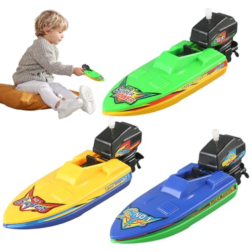 Xoeryoy Spielzeugboot, 3pcs Plastik schwimmendes Auflauf-Motorboot Badespielzeug für Wasserspiel, sicheres und unterhaltsames Windup Badeboot für Kinder 3+ Xoeryoy Spielzeugboot, 3pcs Plastik schwimmendes Auflauf-Motorboot Badespielzeug für Wasserspiel, sicheres und unterhaltsames Windup Badeboot für Kinder 3+ von Xoeryoy