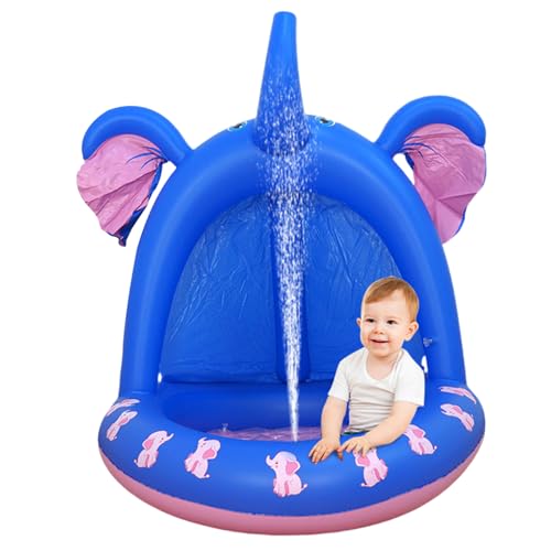 Xoeryoy Splash Pad, Cartoon Elefantenform aufblasbare Baby Splash Pad Anti Slip Dicked Kids Pool für Sommer im Freien Garten Wasserspiel von Xoeryoy