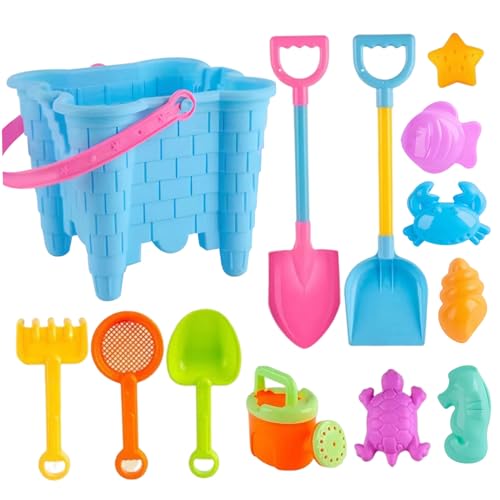 Xoeryoy Strandspielzeug 13 Stcs/Set Sandspielzeug Sandburg umfasst Eimer, Schaufeln, kleine Rakes und Formen, Strandsandkastenreisen von Xoeryoy