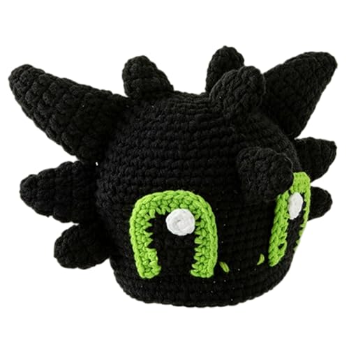 Xoeryoy Strickhut Hand gestrickt schwarze Drache Halloween Hut Lustige Halloween Kostüme für Holiday Party Cosplay Frauen Männer von Xoeryoy
